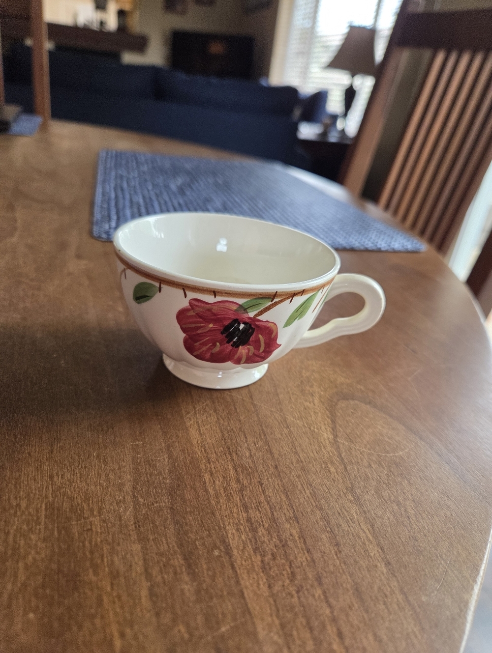 Blue Ridge Southern Pottery "Cherry Bounce" Handpainted Footed Teacup